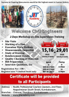 Two days workshop on site supervision Training 2020 Civil Workshop Poster